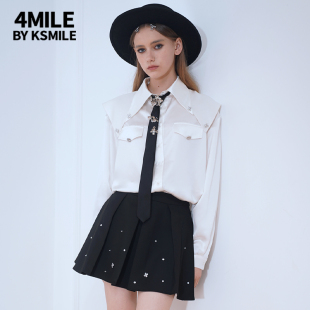 KSMILE 4MILE 闪钻海军领学院衬衫 繁花领带款 25春季 新品
