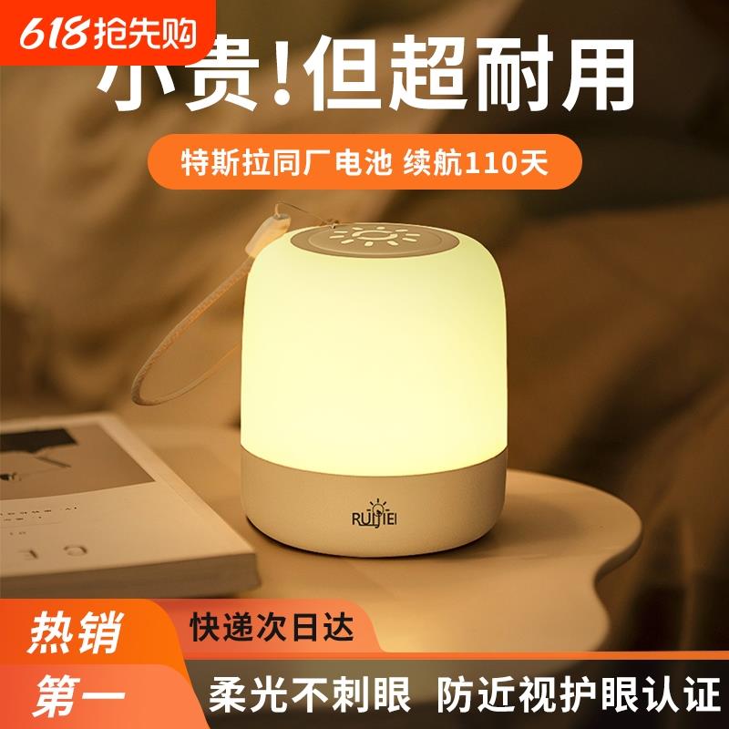 2024新款小夜灯充电式卧室床头睡眠婴儿房喂奶护眼夜间新生台灯起