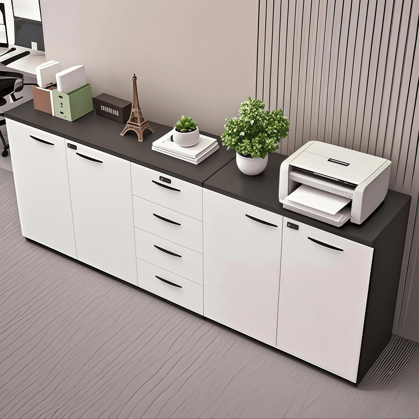 文件柜低柜带锁实用柜储物柜地板柜打印机放置柜侧柜办公柜