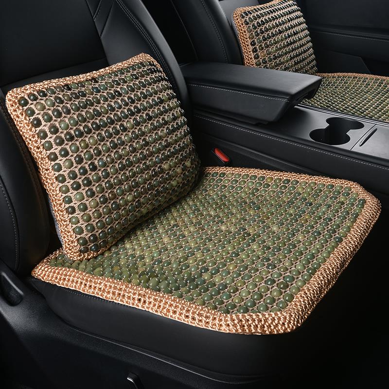 夏季汽车坐垫菩提子透气通风清凉天然实木珠子后排单片防滑?椅垫