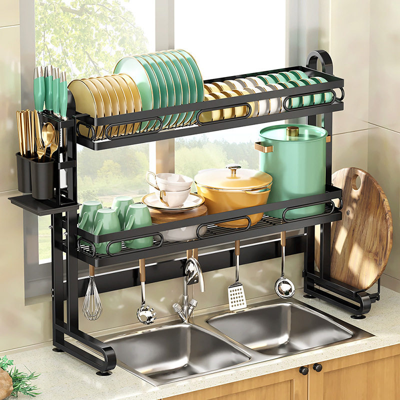 厨房双管水槽置物架台面碗盘收纳架洗碗架水池放碗盘筷菜碟沥水架,厨房/烹饪用具,水槽置物架,淘宝优惠券,粉丝福利购,淘宝优惠卷