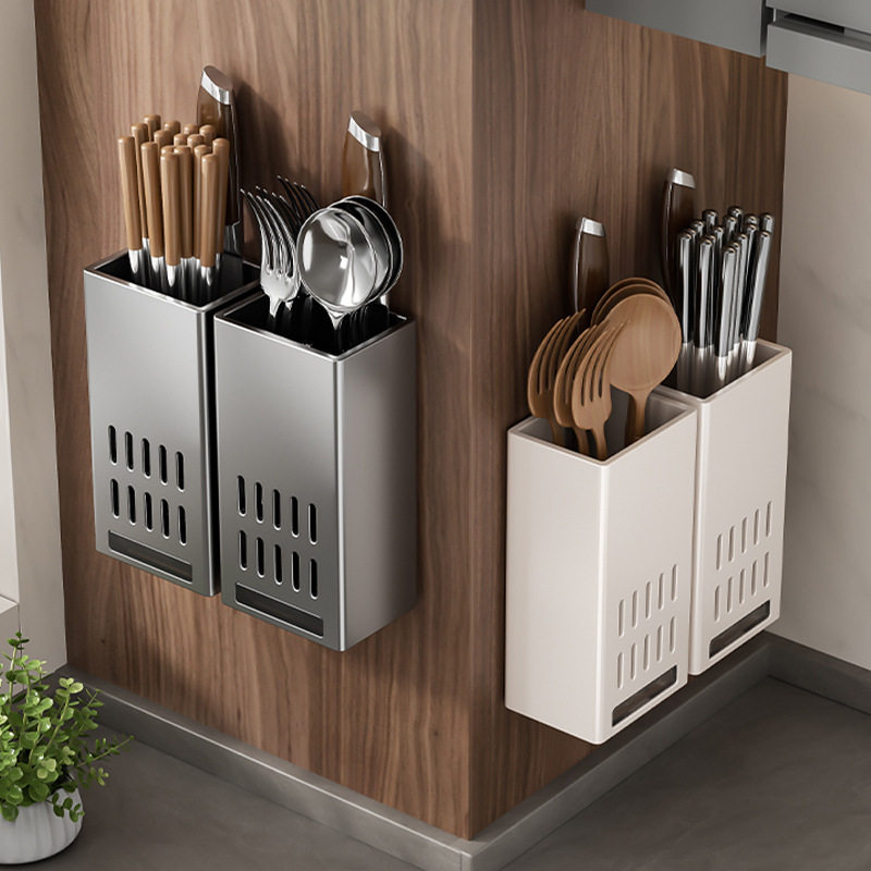 筷子收纳盒壁挂式免打孔墙上家用筷笼桶勺子筷子筒沥水厨房置物架,餐饮具,筷子架,淘宝优惠券,粉丝福利购,淘宝优惠卷