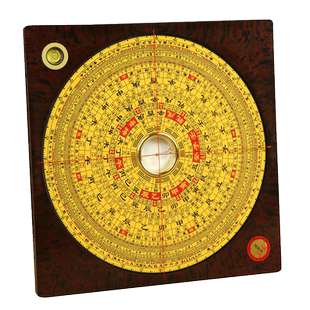 崇道堂罗盘高精度专业三合盘大字体指南针随身携带小号大号八寸三