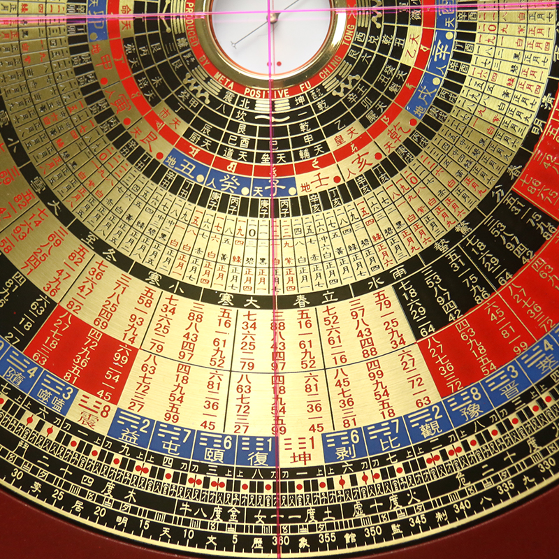 李居明罗盘玄空飞星罗盘黄铜随身风水盘高精度初学者9寸指南针大