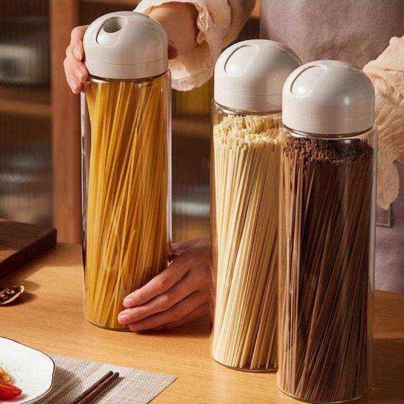 高硼硅玻璃面条收纳盒挂面桶装杂粮意面筒食品级的储存盒子密封罐