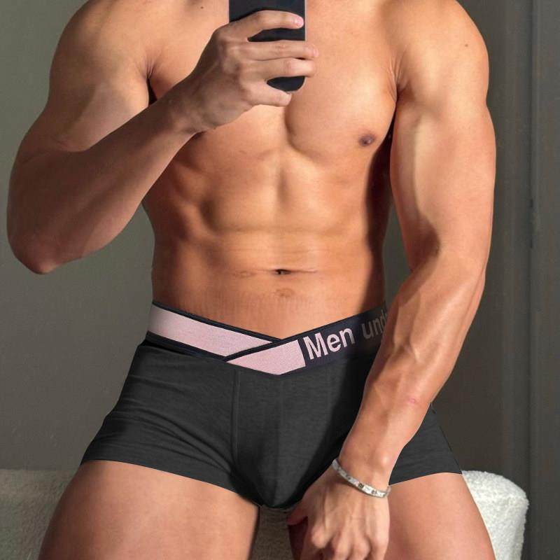 大V腰带粉色男士平角内裤莫代尔舒适透气U囊袋潮流时尚四角短裤头,女士内衣/男士内衣/家居服,男平角内裤,淘宝优惠券,粉丝福利购,淘宝优惠卷