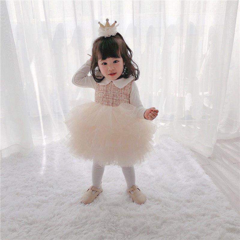 宝宝周岁礼服女婴儿百天生日公主裙蓬蓬网纱女童套装洋气秋冬加绒