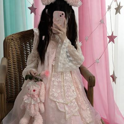 家有猫酱~罗莉塔lolita内搭长袖蕾丝网纱开 衫女春秋夏季汉服裙子