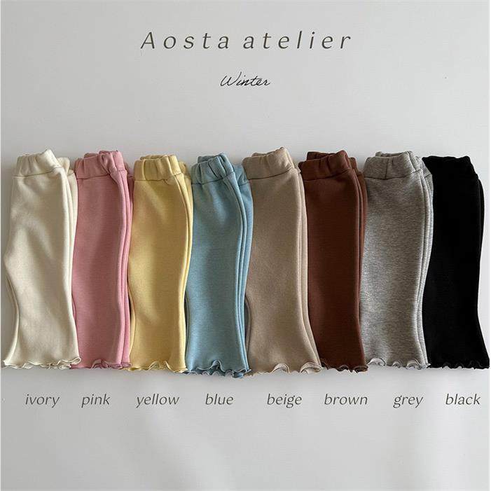 现货韩国婴幼童装女宝宝公主加绒裤子可爱百搭木耳边喇叭裤AOSTA,童装/婴儿装/亲子装,裤子,淘宝优惠券,粉丝福利购,淘宝优惠卷