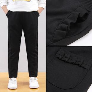 胖女童裤子高弹力宽松显瘦长裤春秋款胖中大童加肥加大码休闲 裤