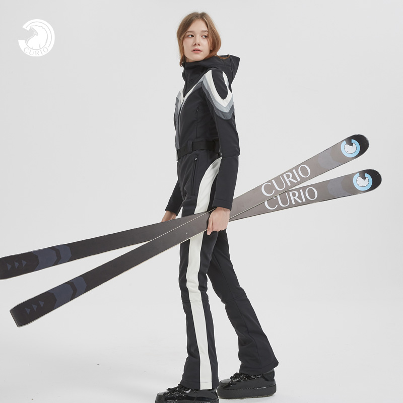 CURIO动感线条拼接连体雪服
