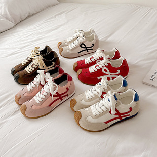 不二橘 拼接德训鞋女2025丑萌大头鞋系带运动鞋阿甘鞋官方旗舰店