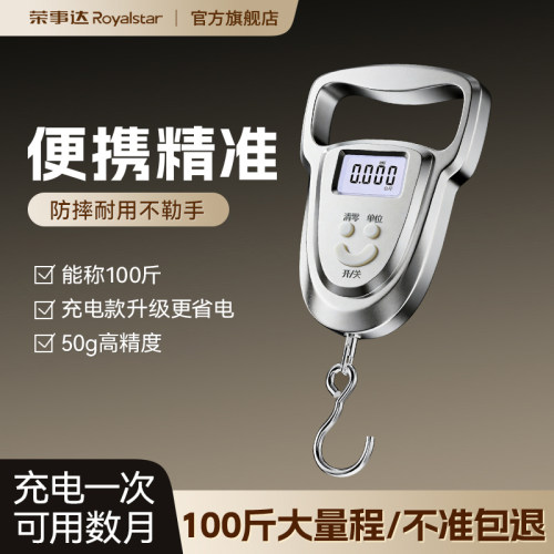 荣事达手提电子秤便携式高精准家用小型买菜称弹簧称行李称重商用