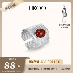 TIKOO管风琴戒指女轻奢高级食指戒原创设计正品小众开口指环新款