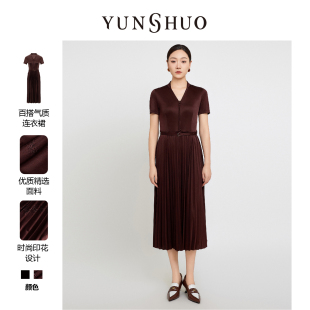 显瘦569355 气质轻奢高级感三醋酸连衣裙时尚 YUNSHUO允硕夏季 新款