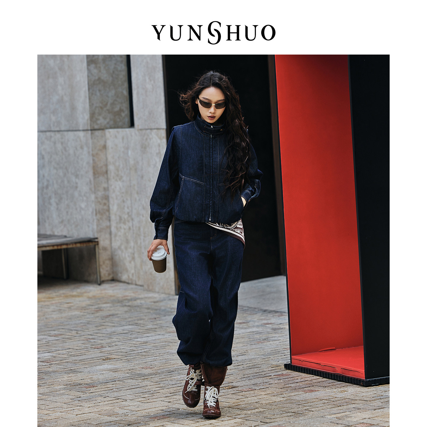 允硕秋季新品时尚美式复古弯刀裤女宽松休闲牛仔长工装裤子198286,女装/女士精品,牛仔裤,淘宝优惠券,粉丝福利购,淘宝优惠卷