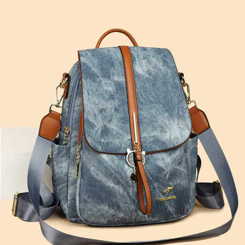 正品通勤旅行女包软皮女士双肩包