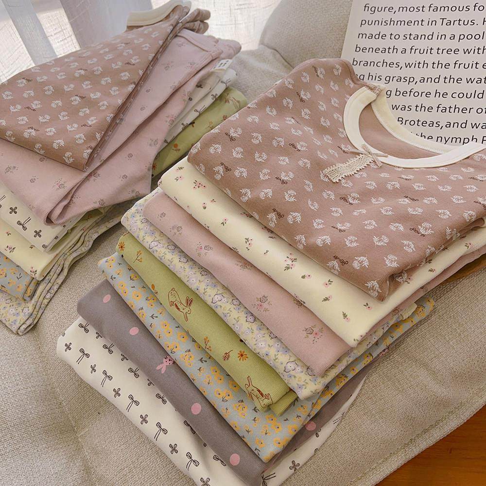 儿童A类纯棉冬季保暖内衣套装女童全棉睡衣秋衣裤无骨打底棉毛衫