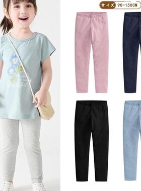 日式童装春夏秋儿童打底裤女童纯棉弹力裤婴儿纯色百搭休闲裤Trbo