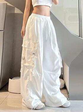 DDNX美式嘻哈hiphop工装裤男女春秋高街设计感多口袋阔腿拖地裤子