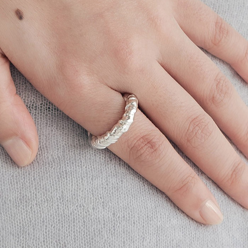 YAXN褶皱戒指女小众设计时尚个性复古简约气质百搭可调节