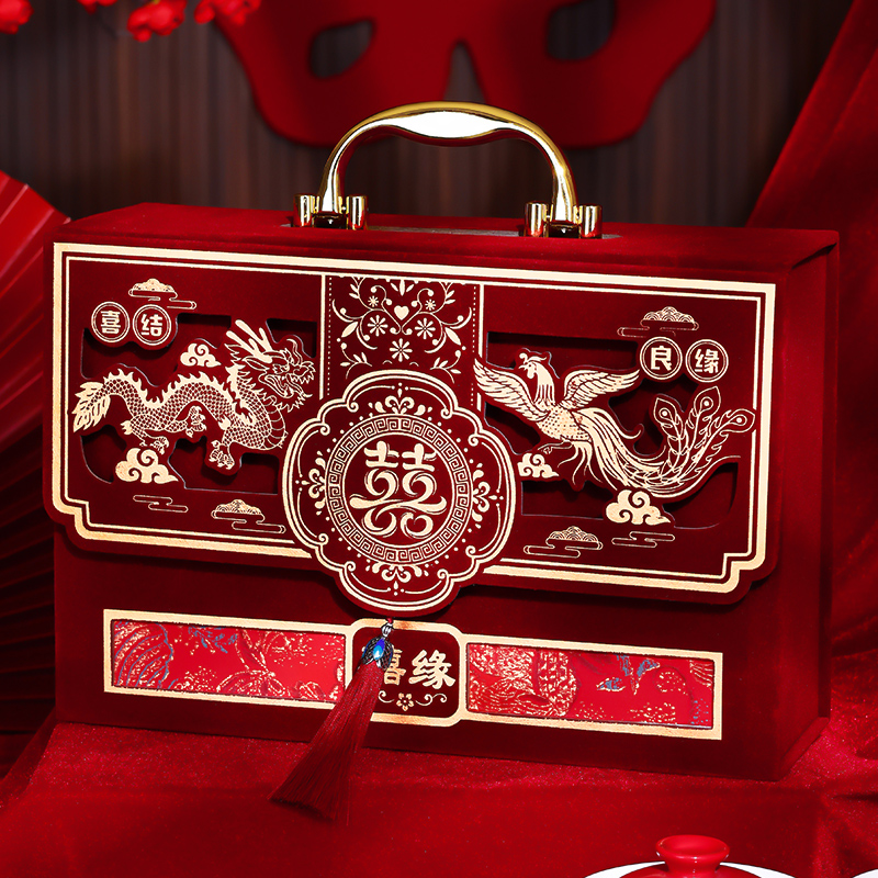 彩礼现金礼盒订婚聘金礼金盒10万