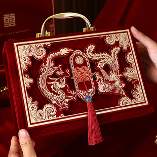 礼金箱订婚彩礼钱盒子20万30结婚聘礼提亲聘金10万现金高档礼金盒