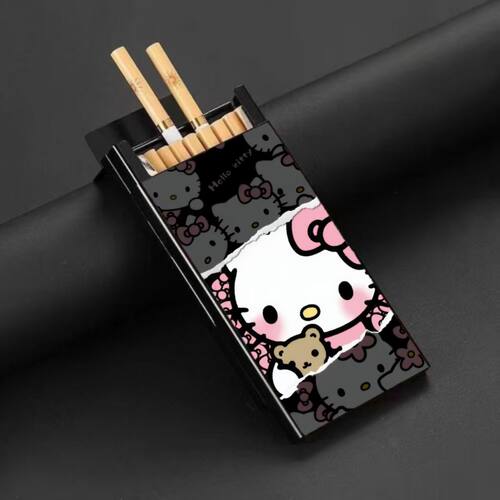 炫酷高颜值HelloKitty可爱合金滑盖香烟盒个性女士新款卡通