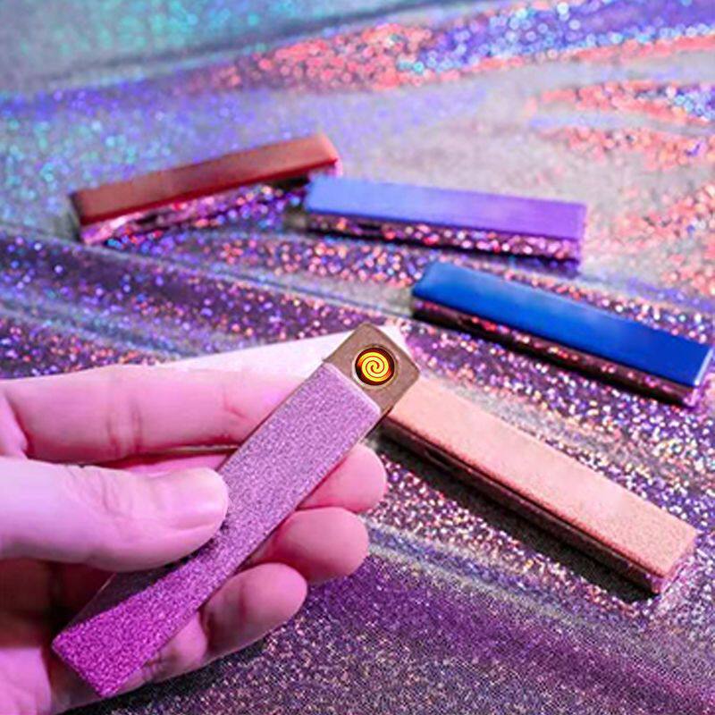 超薄网红USB充电打火机潮diy创意男子男女士防风电子点烟器送男友