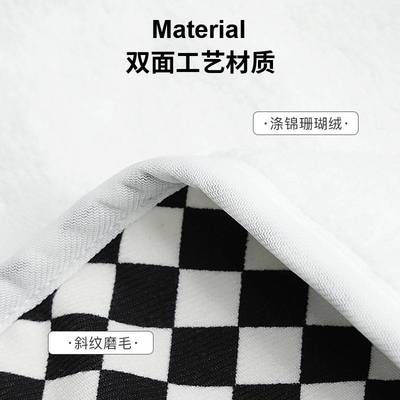 严选家简尘除斜纹干发巾吸水洗头亲肤擦头巾不易掉毛黑白格干发帽