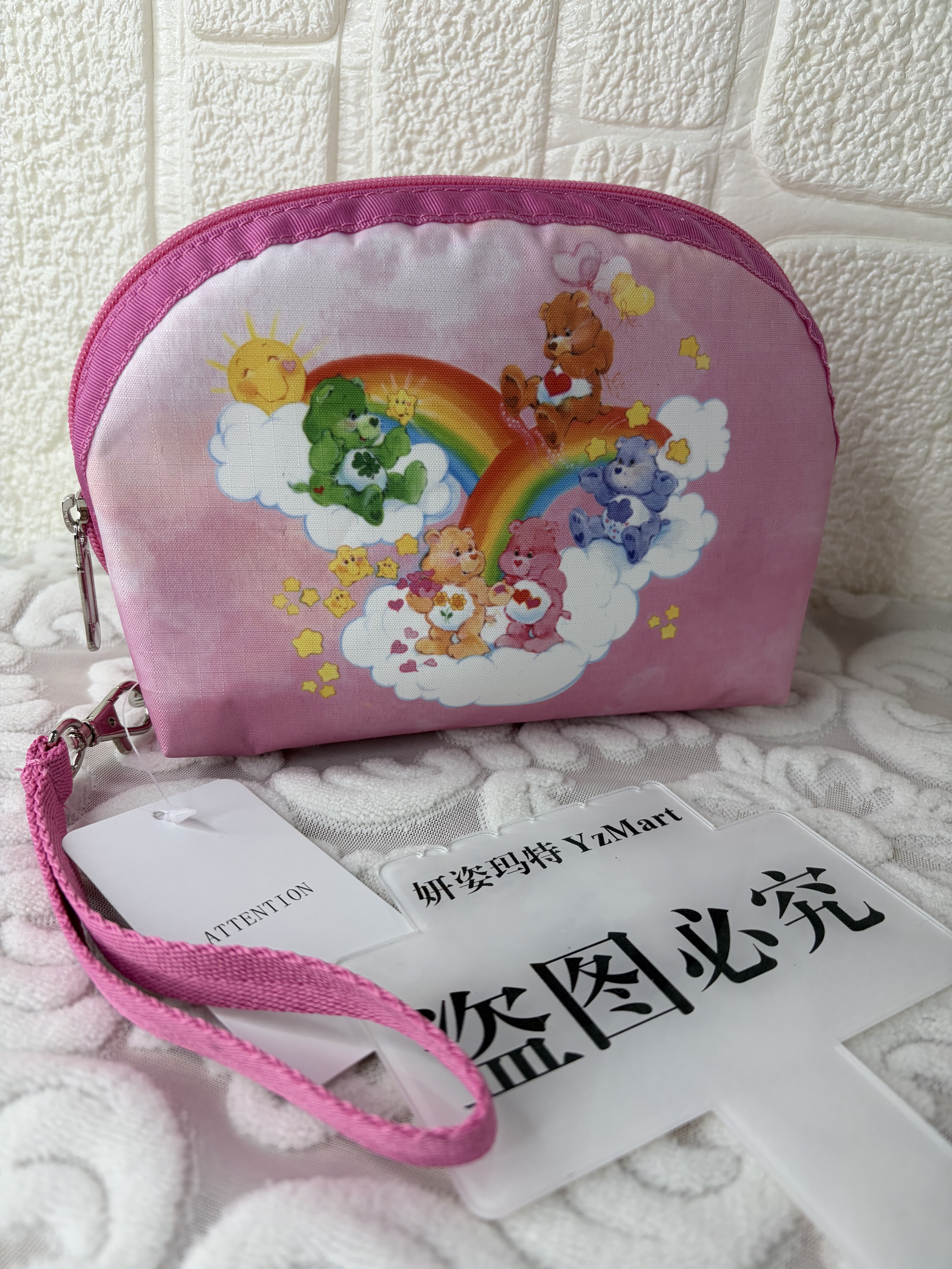 粉色化妆包贝壳加厚粉色公仔小熊手腕包笔袋,箱包皮具/热销女包/男包,手拿包,淘宝优惠券,粉丝福利购,淘宝优惠卷