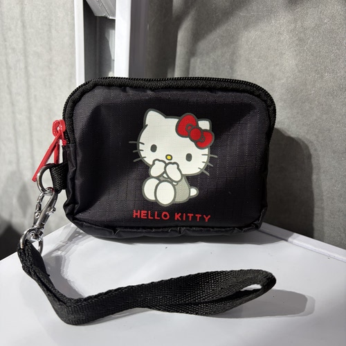 卡通HelloKT小三拉链新款手包联名手包银行卡包挂钩包可爱印花