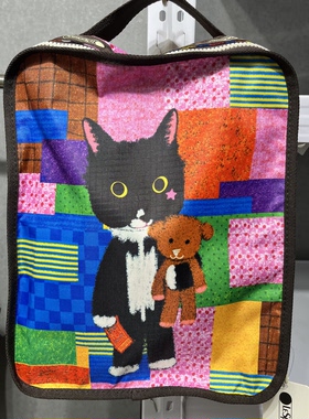 牛牛衣包两件套猫咪图案衣物收纳袋手提袋拉链便携卡通旅行可爱