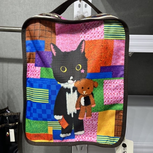 牛牛衣包两件套猫咪图案衣物收纳袋手提袋拉链便携卡通旅行可爱