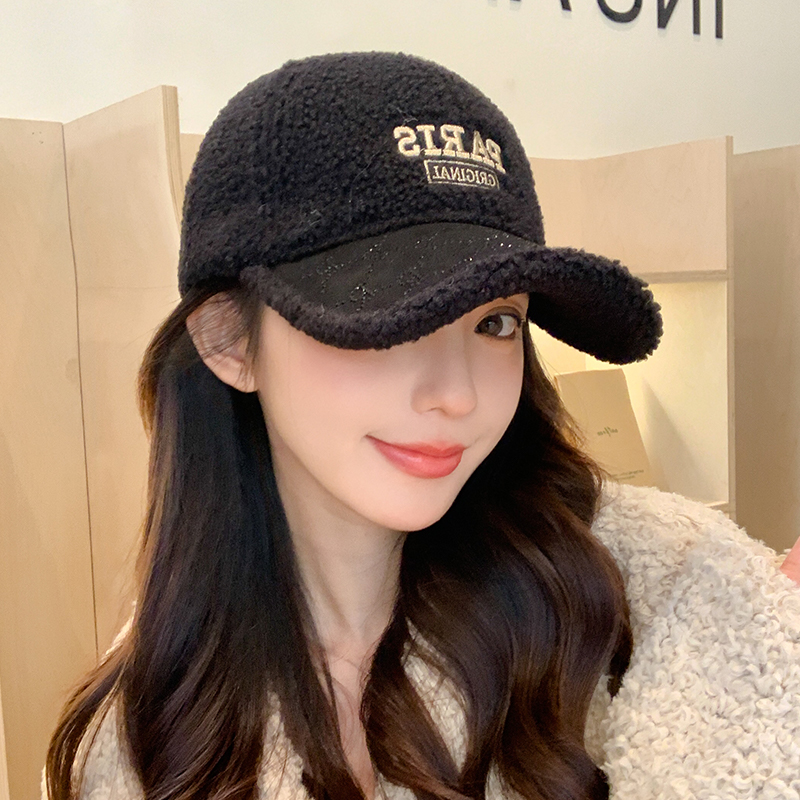 羊羔绒棒球帽子女款2025新款