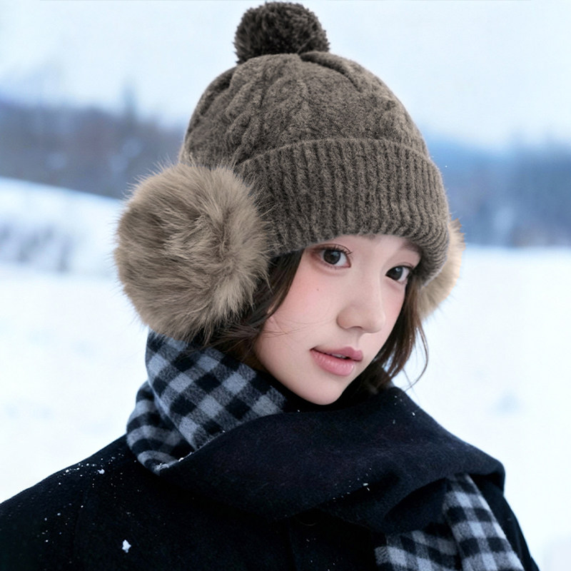 毛绒绒针织帽女款2025新款大头围宽松显脸小百搭保暖护耳毛线帽子,服饰配件/皮带/帽子/围巾,帽子,淘宝优惠券,粉丝福利购,淘宝优惠卷