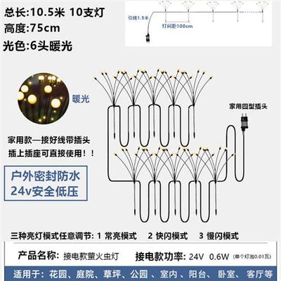 户外景观灯接电萤火虫圆球灯防水庭院灯草丛装饰灯家用地插草坪灯