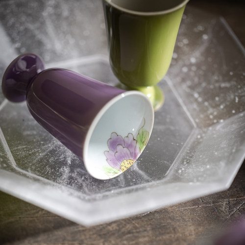 纯手绘牡丹雏菊小茶杯