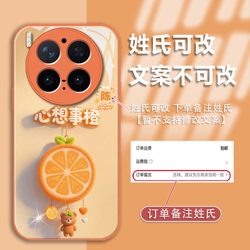 百家姓心想事橙手机壳