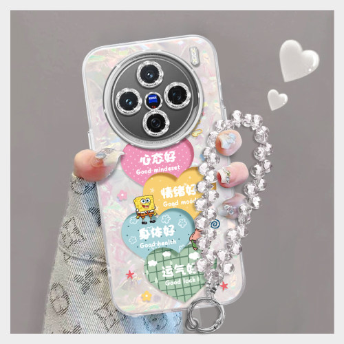 水母贝壳纹小粉花手机壳