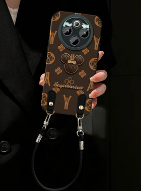 适用于vivoY300手机壳新款米奇公仔Y76sY200保护套高级感Y70s手提皮质挂绳Y53s创意防摔Y78全包潮ins风轻奢女