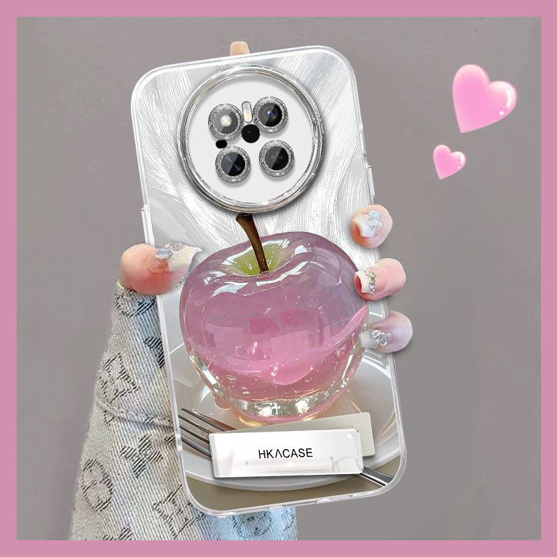 适用于华为mate70手机壳mate60Pro保护套mate50晶莹粉苹果mate40新款潮mate30女防摔简约高级创意轻奢带支架