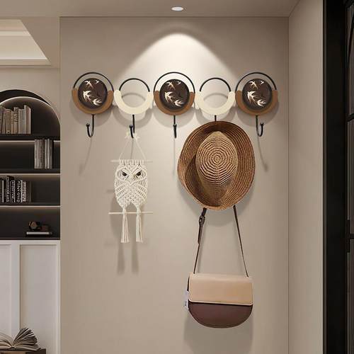 中古风墙上挂衣架创意轻奢大气卧室门后衣帽钩入户进门免打孔挂钩