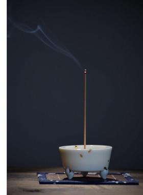 可爱香炉茶道香薰炉陶瓷家居线香檀香香插底座托盘家用室内迷你