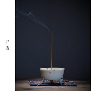 可爱香炉茶道香薰炉陶瓷家居线香檀香香插底座托盘家用室内迷你