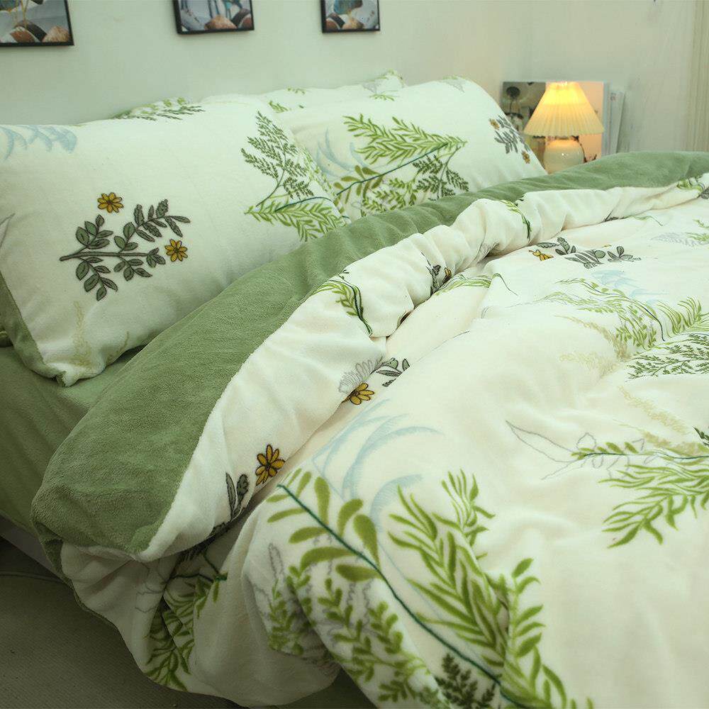 牛奶丝绒水晶丝绒单件1500x200x230cm纯棉羊毛衬里1.5米被套防静