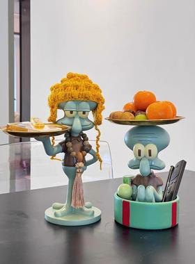 章鱼哥托 托盘支架客厅玄关收纳装饰摆饰钥匙水果首饰饮料置物盘