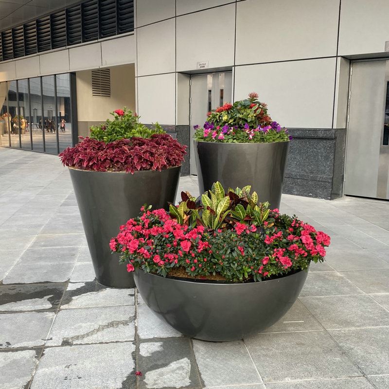 户外玻璃钢花盆商场开业花坛商业街异形花缸园林市政种植花箱花池