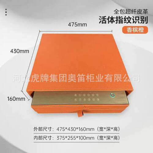 保险柜家用小型抽屉式保管箱密码指纹首饰收纳保险箱全钢防盗