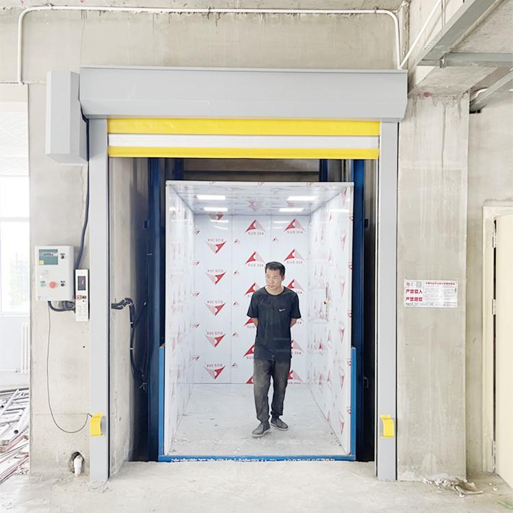 电动液压提升平台导轨升降二层简易载货电梯 2吨无机房不锈钢货梯